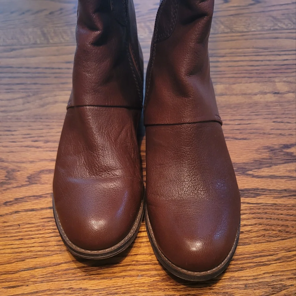 Nine West Mocha Cocoa Brown Genuine Leather Tall Boots